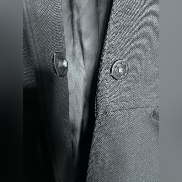 H&M short wool-blend coat women size 4 black long sleeve lined - Picture 11 of 14